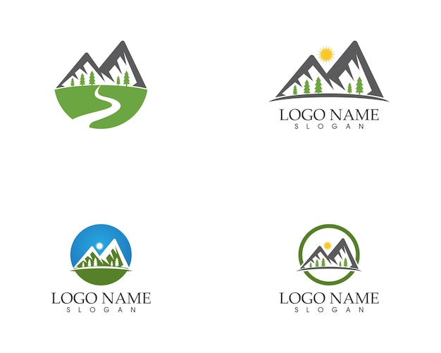 Nature mountain logo template