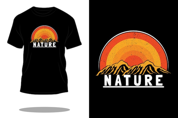 Nature mountain retro t shirt design