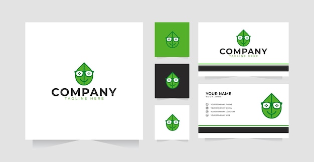 Nature nerd mascot logo illustration design inspiration and business card