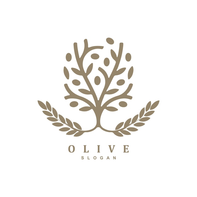 Nature oak or olive tree logo design brand or business