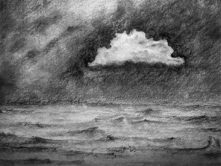 Vector a nature of ocean watercolor painting on paper background