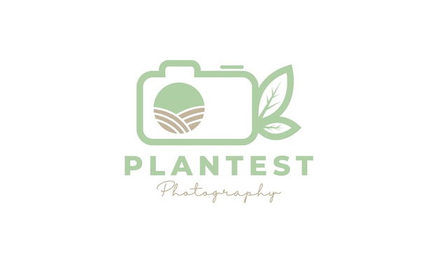 自然または庭または農場または屋外シャッターレンズカメラ写真のロゴデザイン