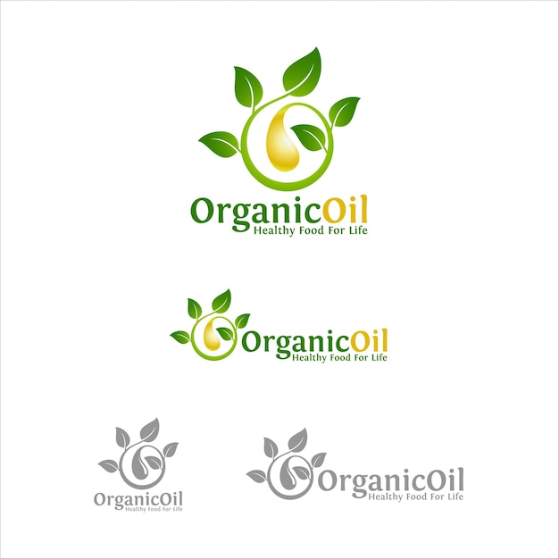 ベクトル nature organic oil logo