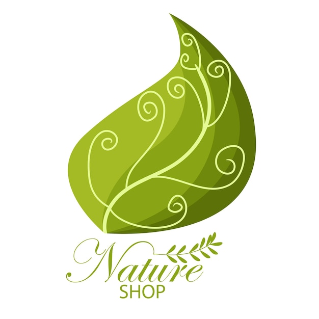 Modello di logo vettoriale di natura o negozio biologico questo design con il simbolo della foglia