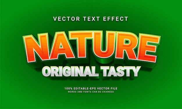 Nature original tasty editable text style effect with natural fresh green theme