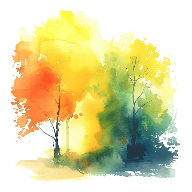 Vector nature painting watercolour vector illustration for background