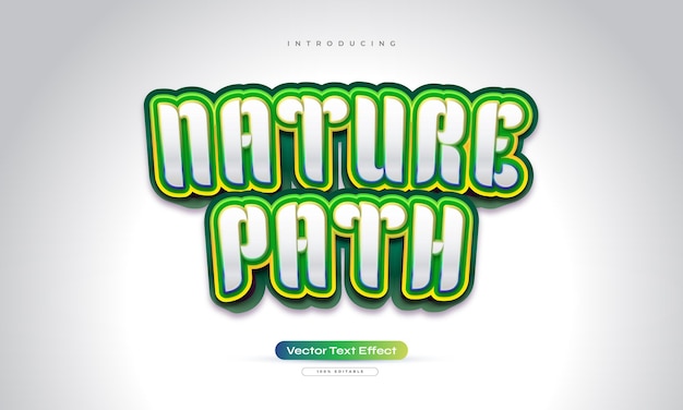 ゲームスタイルと 3D 効果を備えた Nature Path テキスト 編集可能なテキスト効果