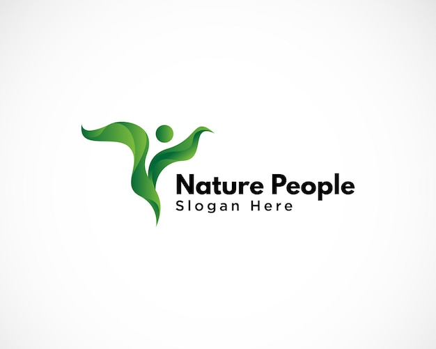 Nature people logo creative design modern gradient illustration vector