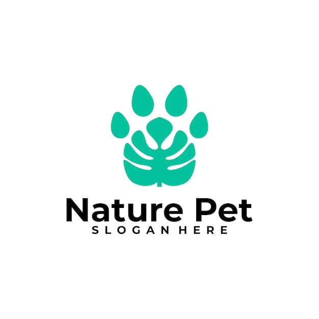 Nature pet logo design vector template leaf logo