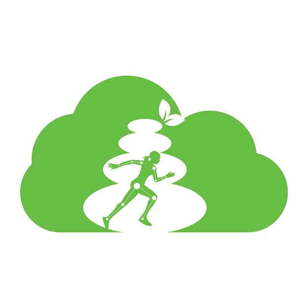 Nature Physiotherapy cloud shape concept logo icon vector