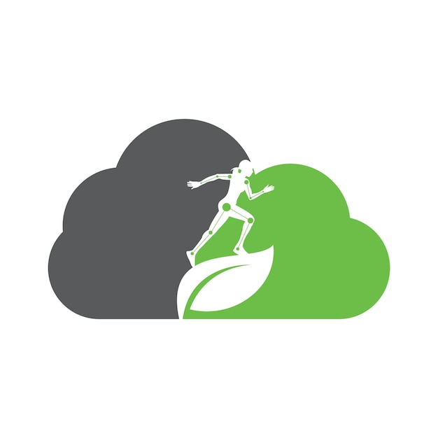 Nature Physiotherapy cloud shape concept logo icon vector