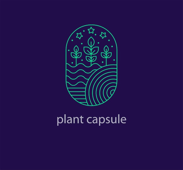 Nature plant capsule logo Ecology healthy plant Company logo template vector