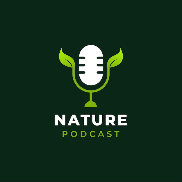 Vector nature podcast logo icon design vector image