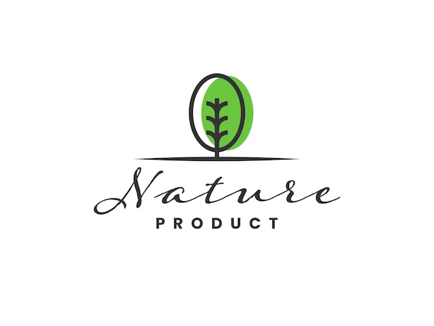 Дизайн логотипа листьев природного продукта