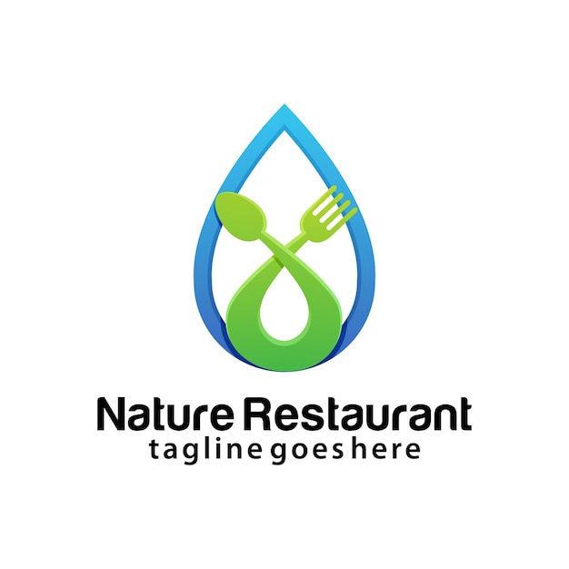 Modello di progettazione del logo del ristorante natura