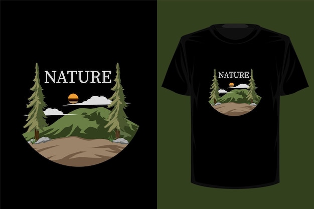 Nature retro vintage t shirt design