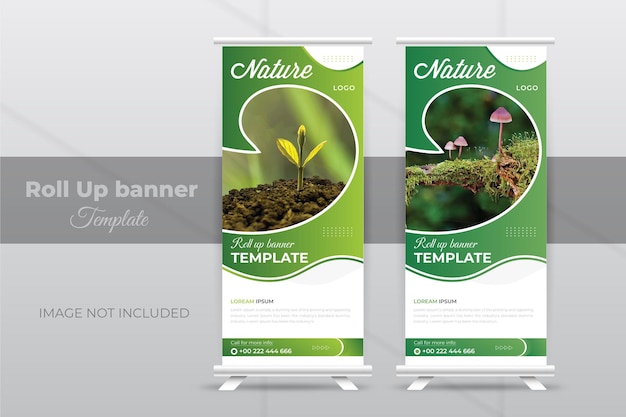 Nature rollup or standee banner design template