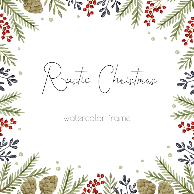 Nature rustic elements watercolor frame background