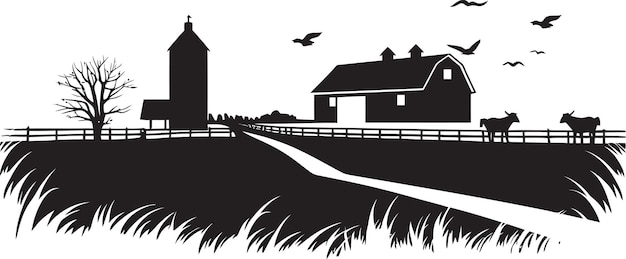 Вектор Природный урожай черный векторный логотип для ферм harvest serenity agricultural farmhouse icon desi