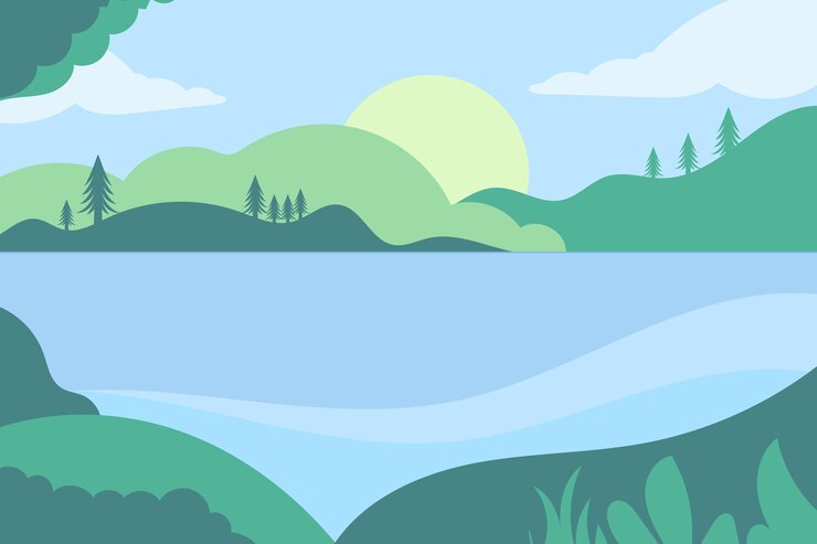 Vector 自然のシーンを手で描くイラスト