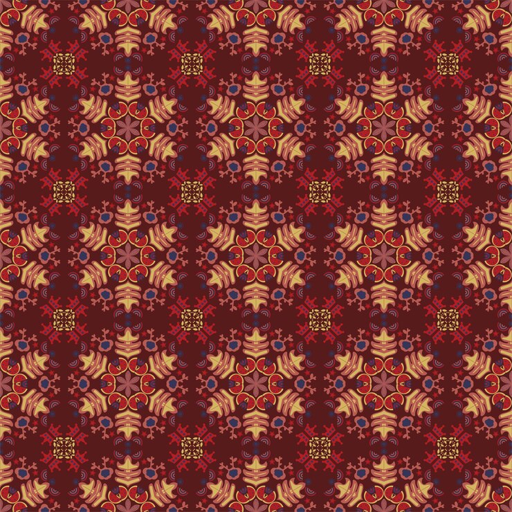 Vector nature seamless pattern garden floral background damask aboriginal ornament art