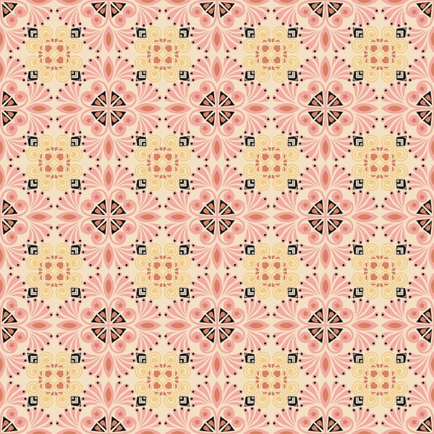 Nature Seamless Pattern Garden Floral Background Damask Plant Aboriginal Ornament Art