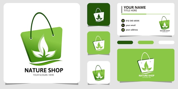 Nature shop modern logo inspiration and business card