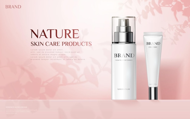 Nature skincare products ad