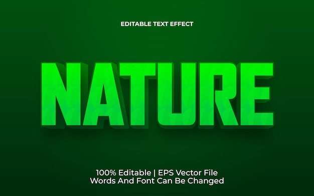 Nature slylist editable text effect vector