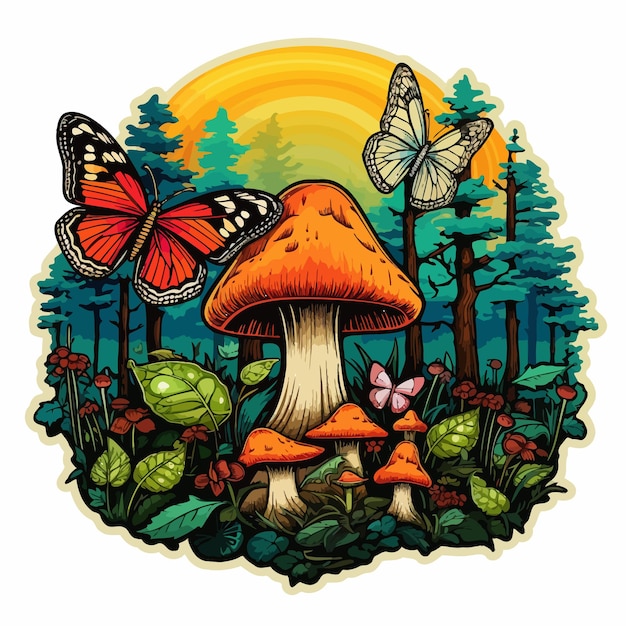 Vector nature sticker