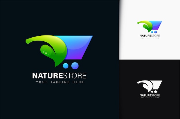 Nature store logo design with gradient