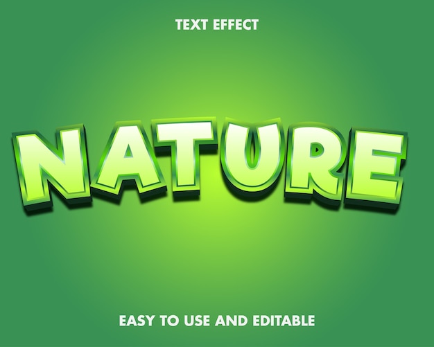 Nature text effect. editable font style.