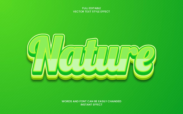 Vector nature text effect with a green background