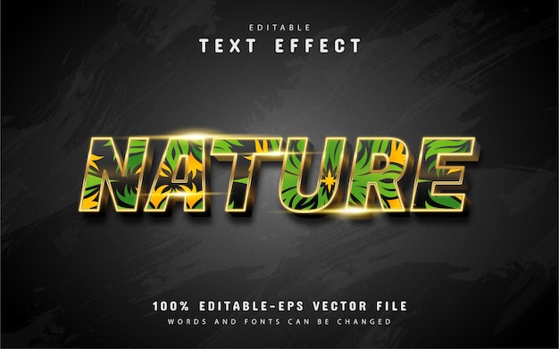 Nature text effects isolated on black