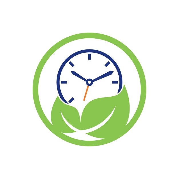 Nature time vector logo design template Energy time and diet time logo concept