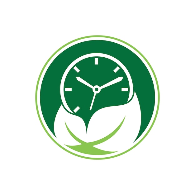 Nature time vector logo design template Energy time and diet time logo concept