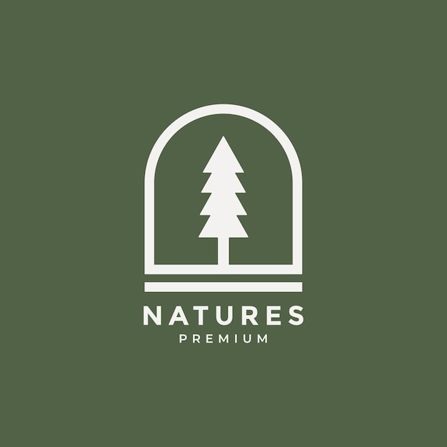 Natura albero floreale foresta verde parco conservazione logo organico illustrazione vettoriale