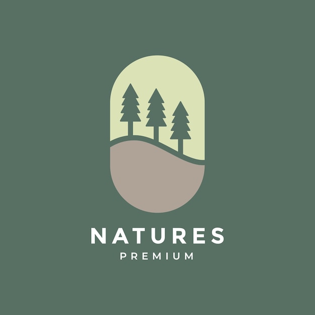 Natura albero crescita agricoltura all'aperto bellissimo logo design illustrazione vettoriale