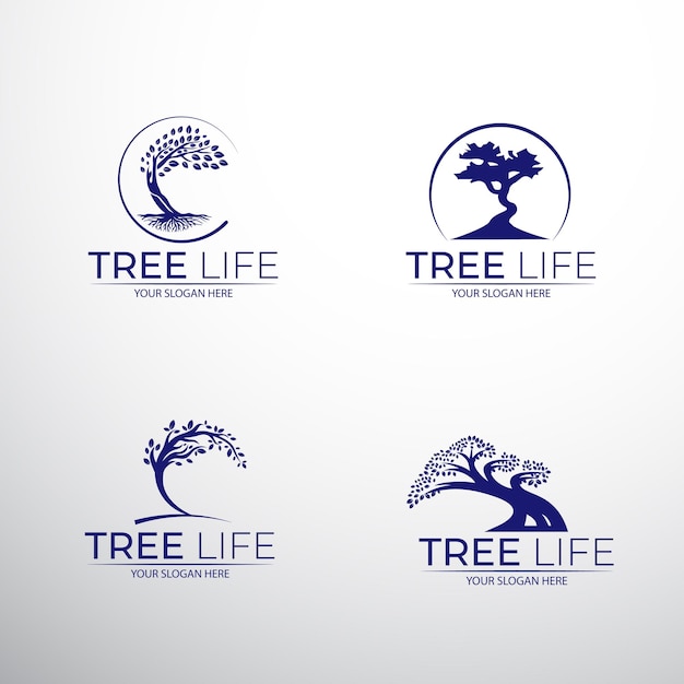 自然生命の木のロゴ デザイン ベクトル テンプレート