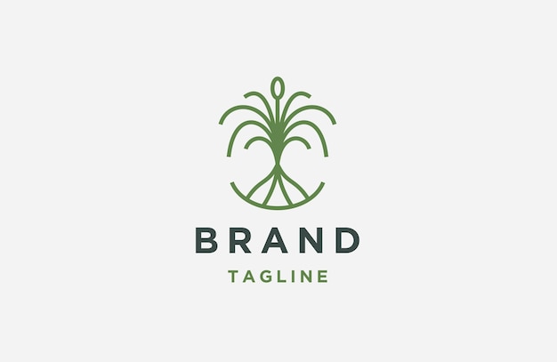 Nature tree line logo icon design template flat vector