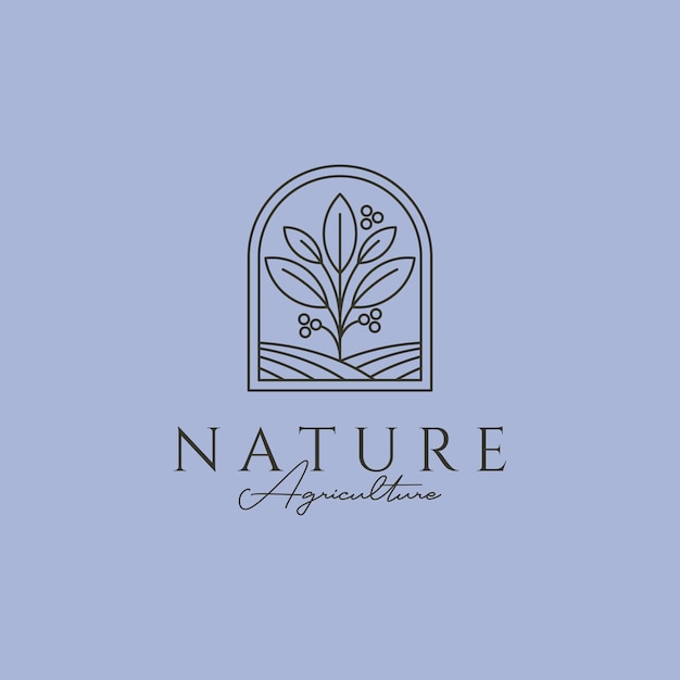 Nature tree line logo vector symbol illustration design line art tree logo design