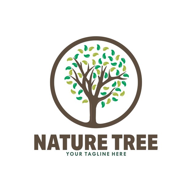 Illustrazione di progettazione di logo dell'albero della natura