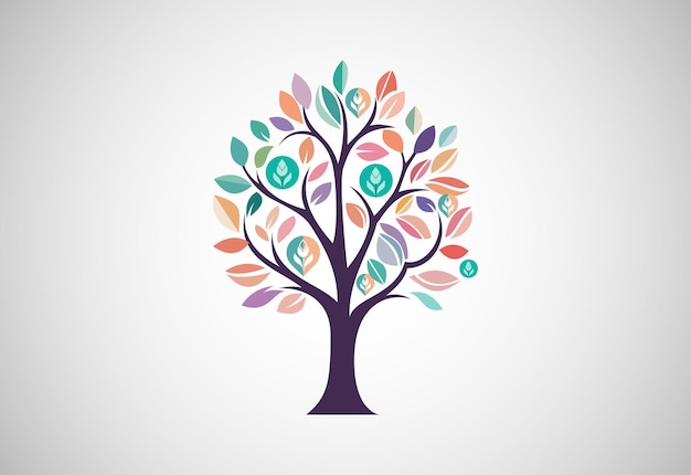 Vector nature tree logo design vector illustration tree of life logo concept