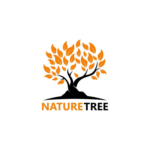 Nature tree logo template design vector emblem design concept creative symbol icon