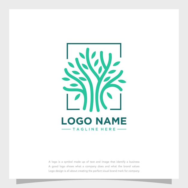 Nature tree people logo template design vector