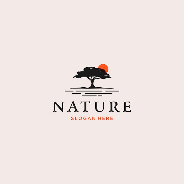 Nature tree silhouette logo