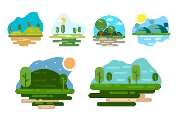 Vector nature view illustration collections