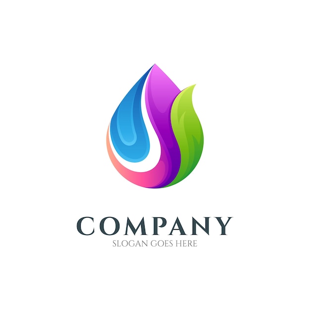 Nature water drop logo template