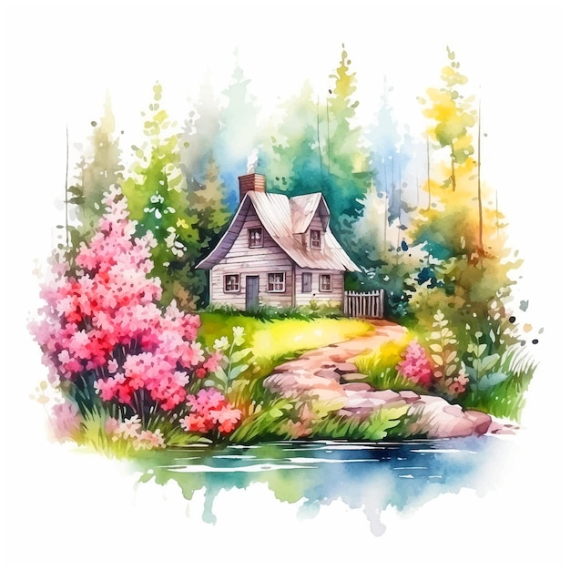 Nature watercolor painting