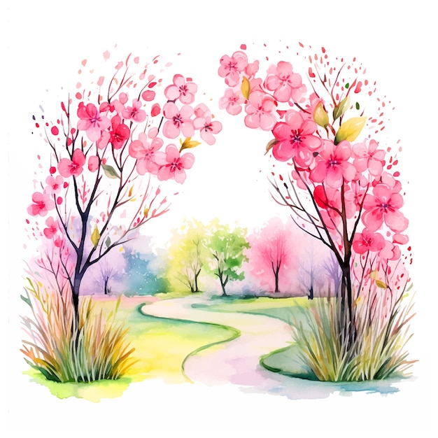 Nature watercolor painting